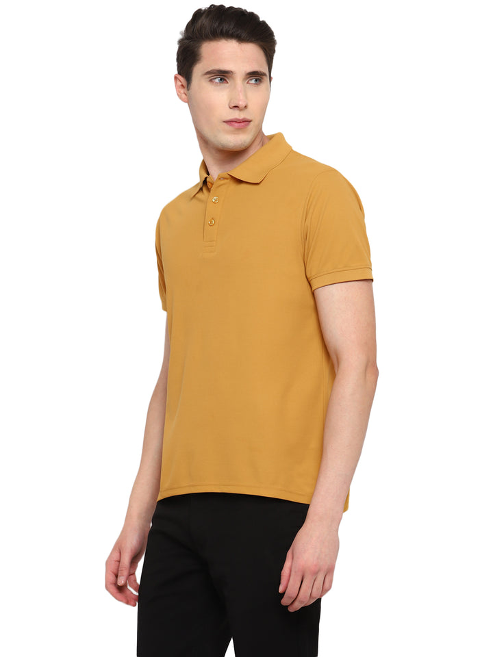 Men's Polyester Polo T-Shirt - Mustard