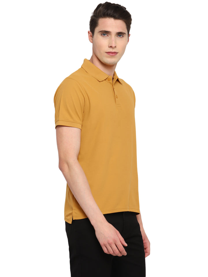 Men's Polyester Polo T-Shirt - Mustard