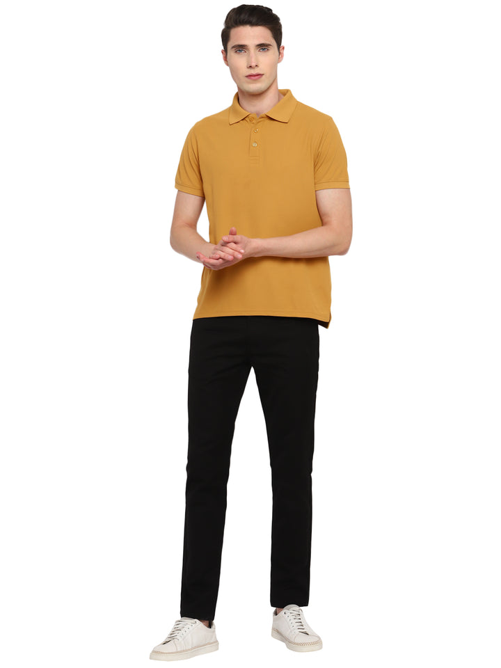 Men's Polyester Polo T-Shirt - Mustard