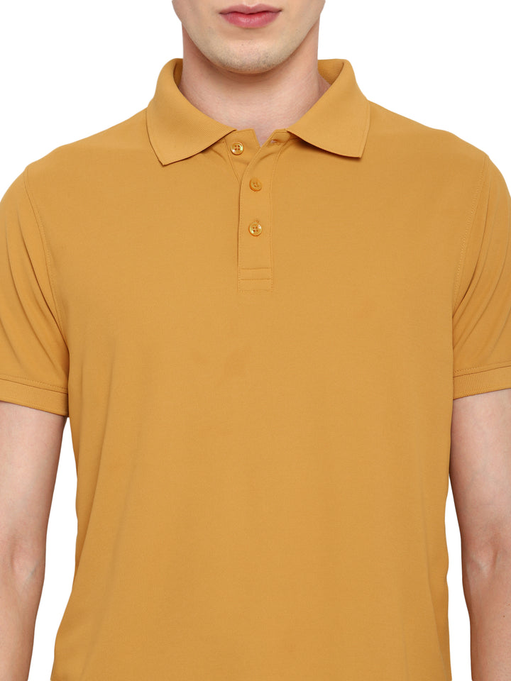 Men's Polyester Polo T-Shirt - Mustard