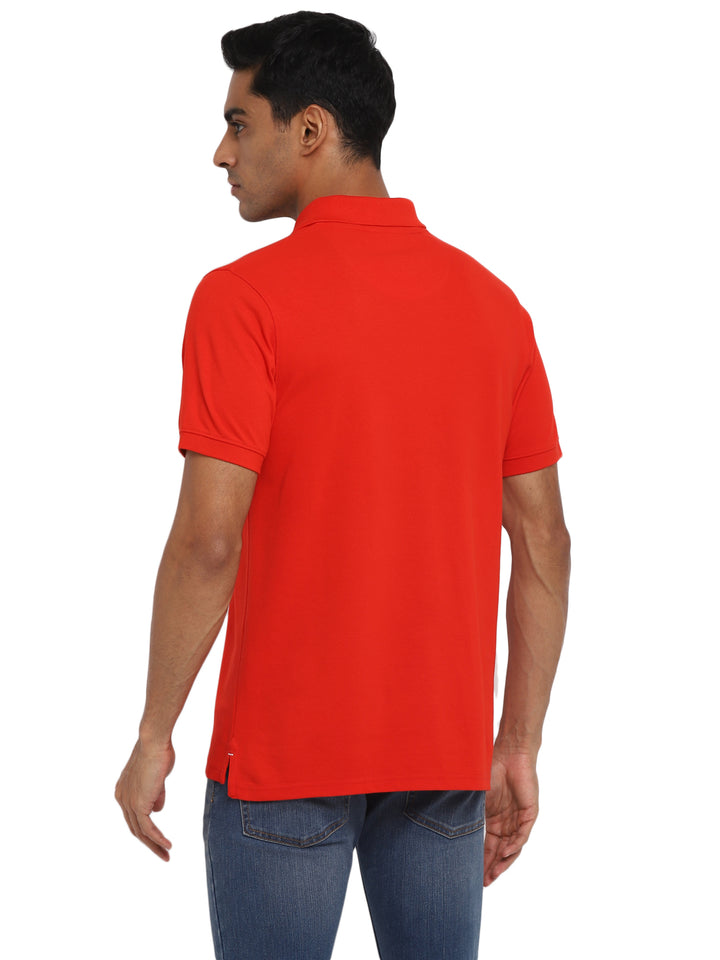Polo Collar T-Shirt for Men with Pocket - Red