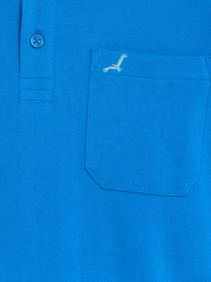 Polo Collar T-Shirt for Men with Pocket - Diva Blue