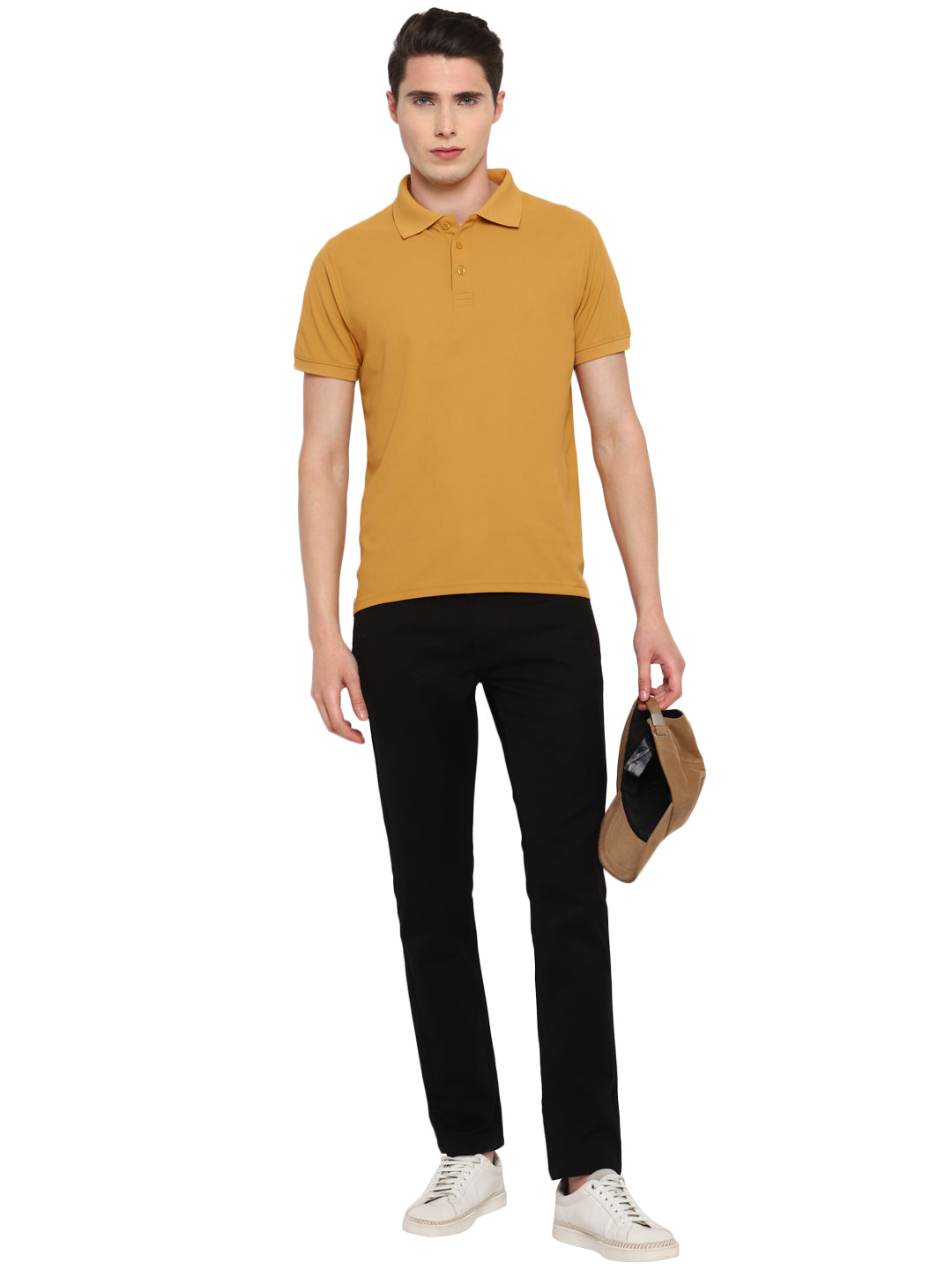 Men's Polyester Polo T-Shirt - Mustard