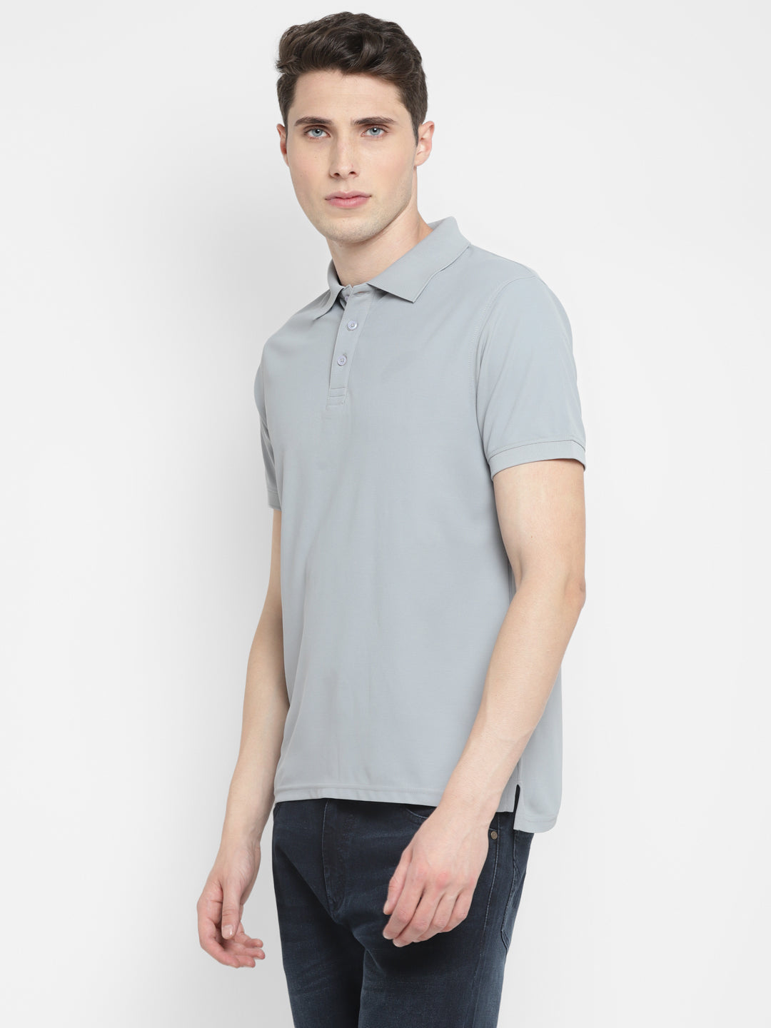 Sports HoneyComb Polo T-Shirt - Steel Grey (Micro Polyester)