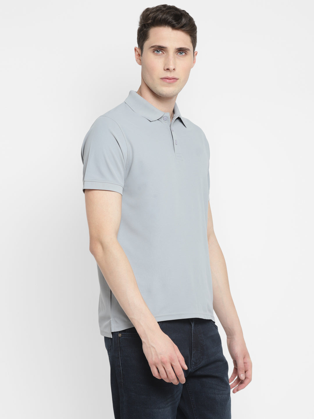 Sports HoneyComb Polo T-Shirt - Steel Grey (Micro Polyester)