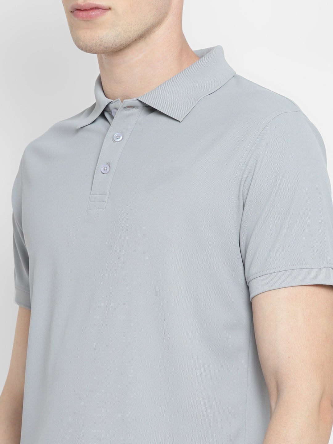 Sports HoneyComb Polo T-Shirt - Steel Grey (Micro Polyester)