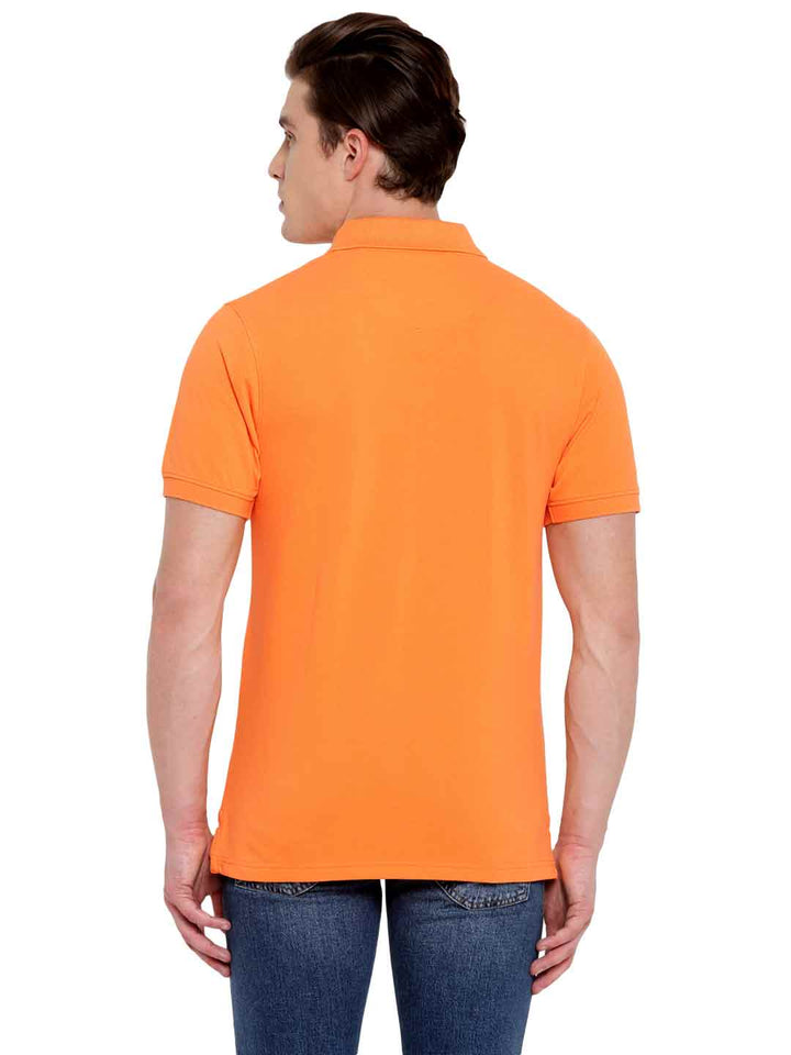Polo Collar T-Shirt for Men with Pocket - Orange Peel