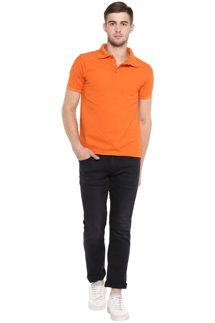 Men's Polyester Polo T-Shirt - Orange