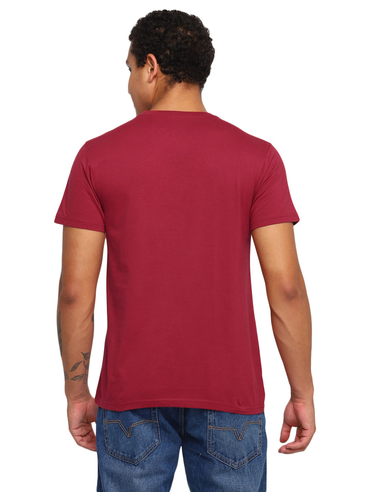 100% Cotton Round Neck T-Shirt for Men Regular Fit - Rio Red