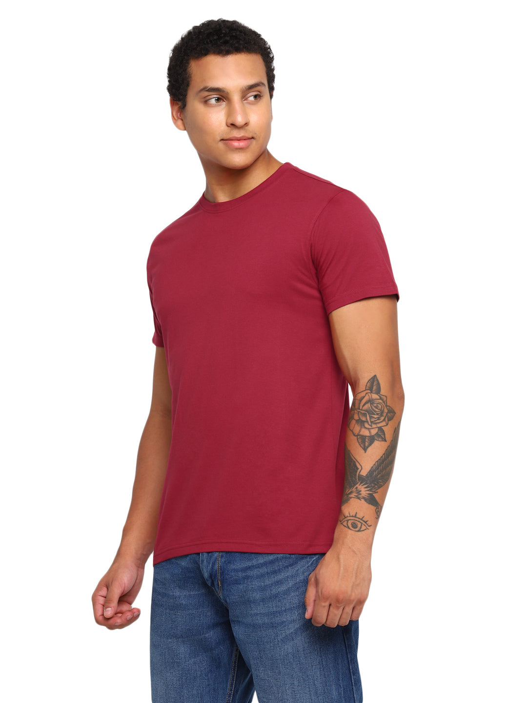 100% Cotton Round Neck T-Shirt for Men Regular Fit - Rio Red