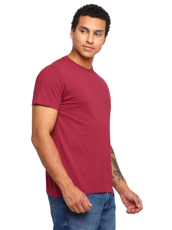 100% Cotton Round Neck T-Shirt for Men Regular Fit - Rio Red