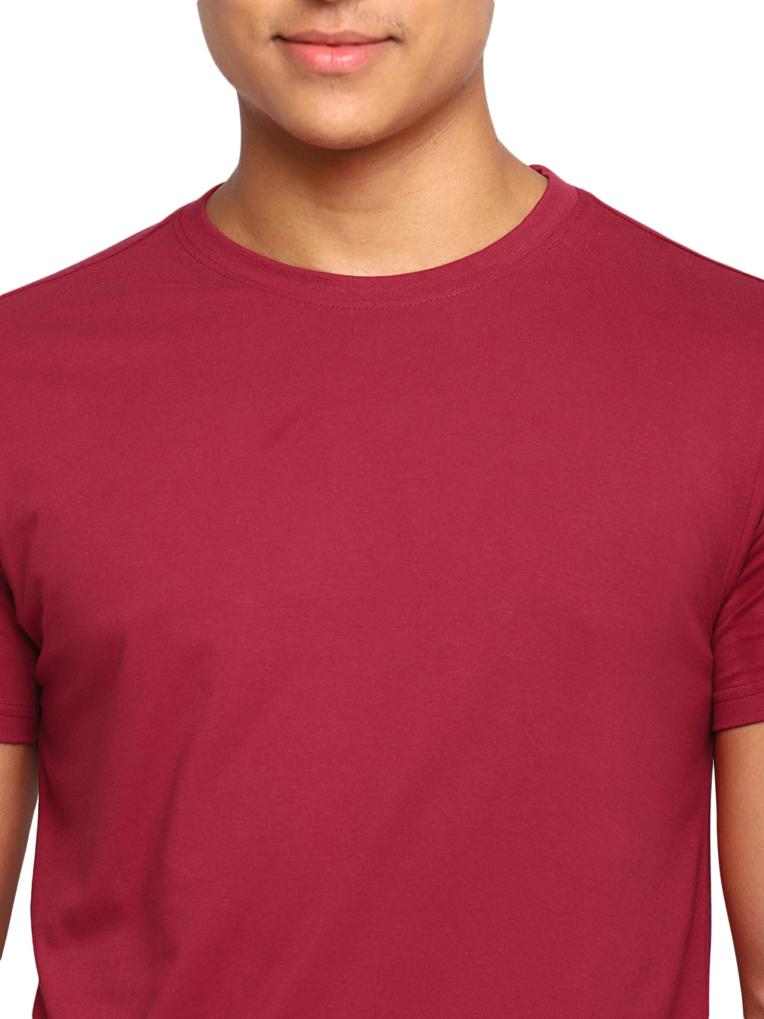 100% Cotton Round Neck T-Shirt for Men Regular Fit - Rio Red