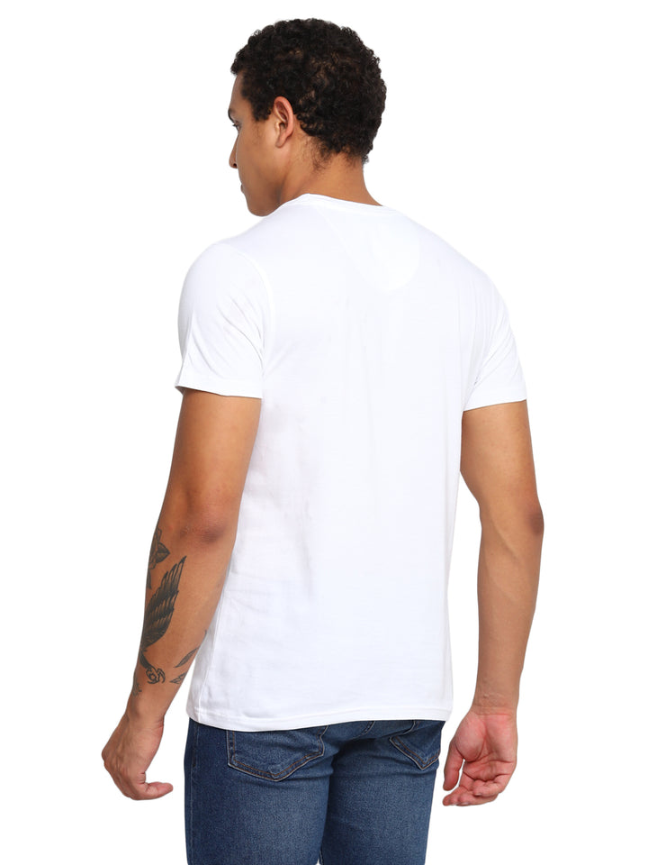 100% Cotton Round Neck T-Shirt for Men Regular Fit - White