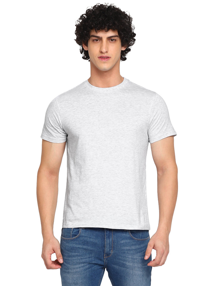 Round Neck T-Shirt for Men - Ecru Melange