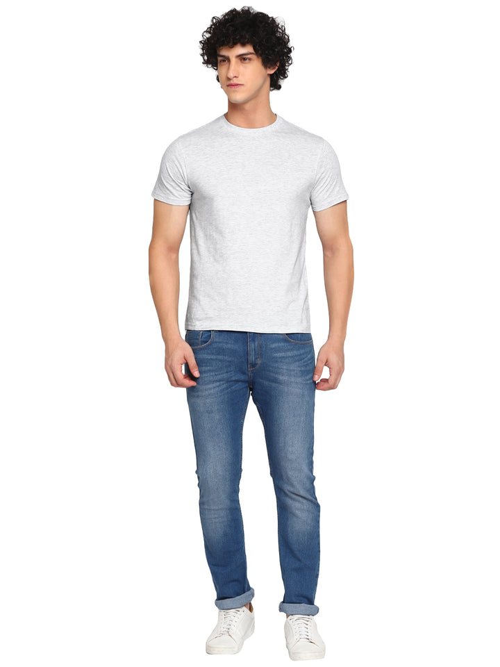 Round Neck T-Shirt for Men - Ecru Melange