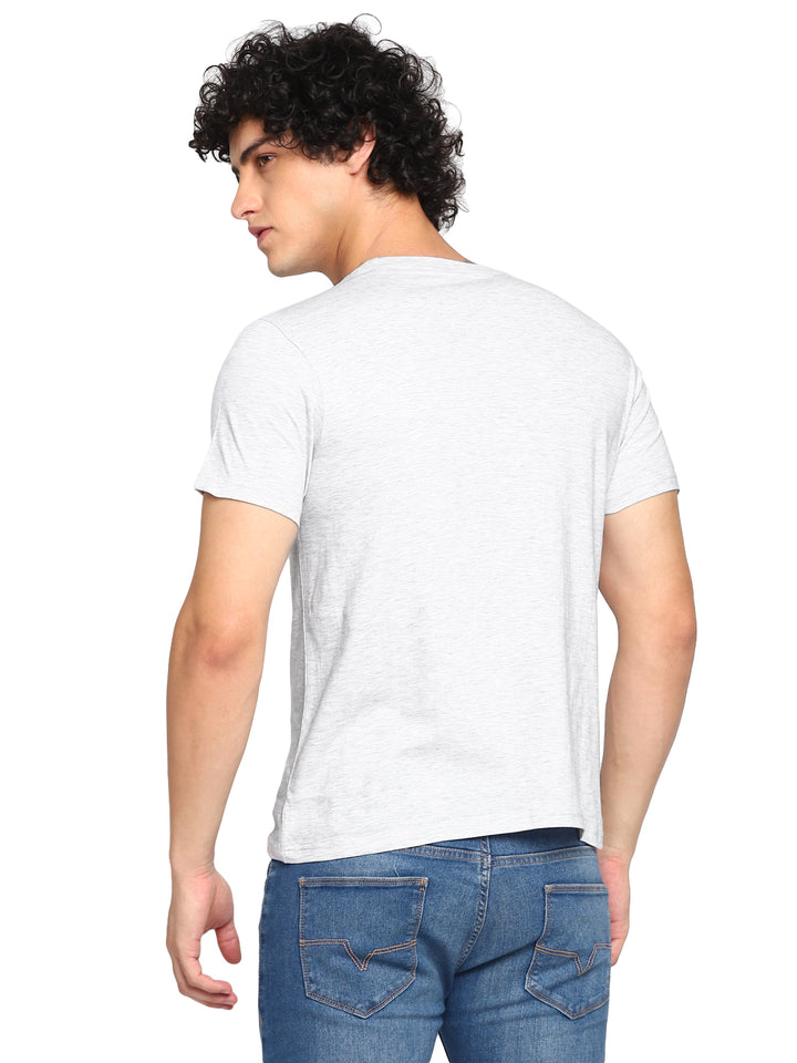 Round Neck T-Shirt for Men - Ecru Melange