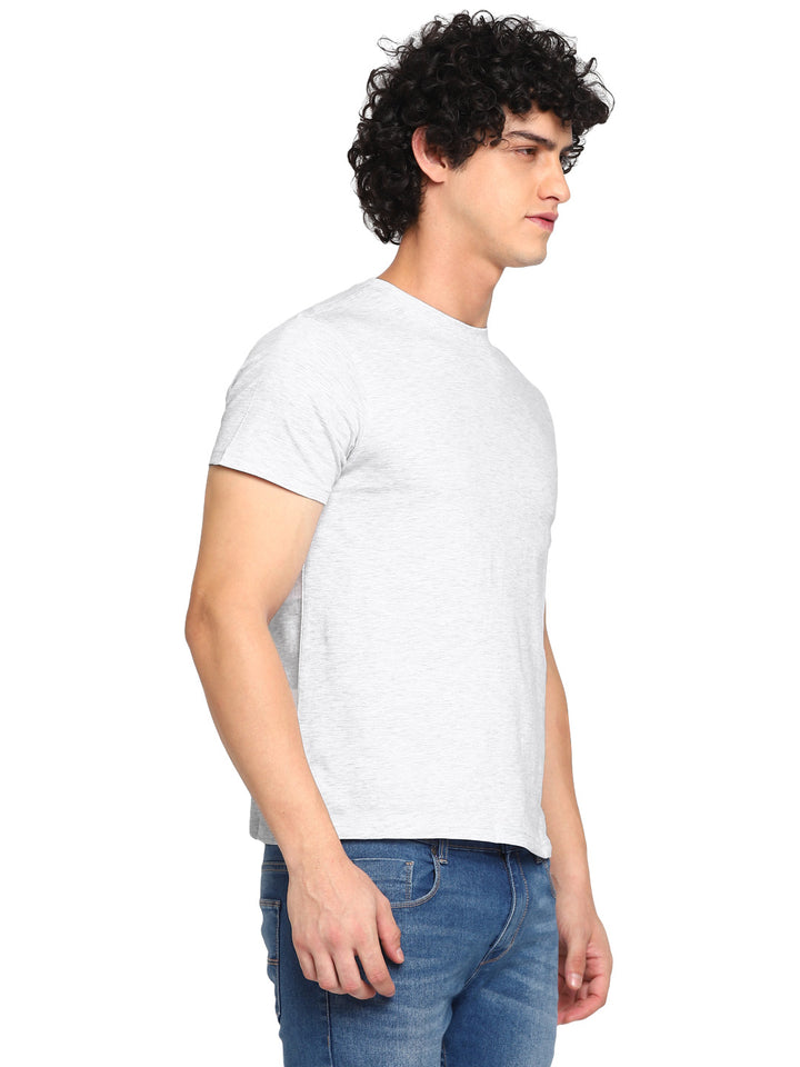 Round Neck T-Shirt for Men - Ecru Melange