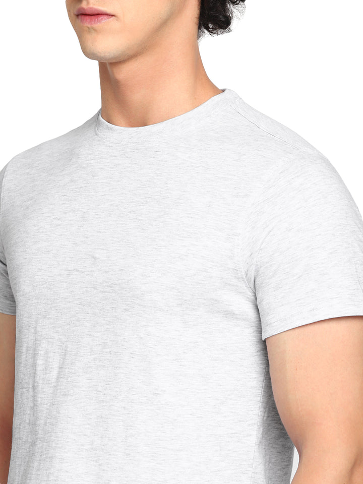 Round Neck T-Shirt for Men - Ecru Melange