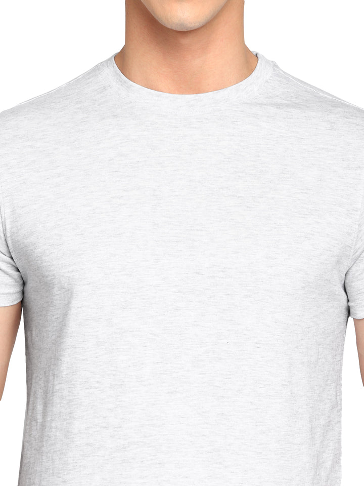 Round Neck T-Shirt for Men - Ecru Melange