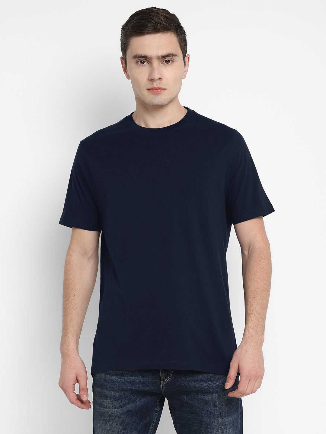 100%-supima-cotton-round-neck-t-shirt-for-men-navy-blue-ac751 ...