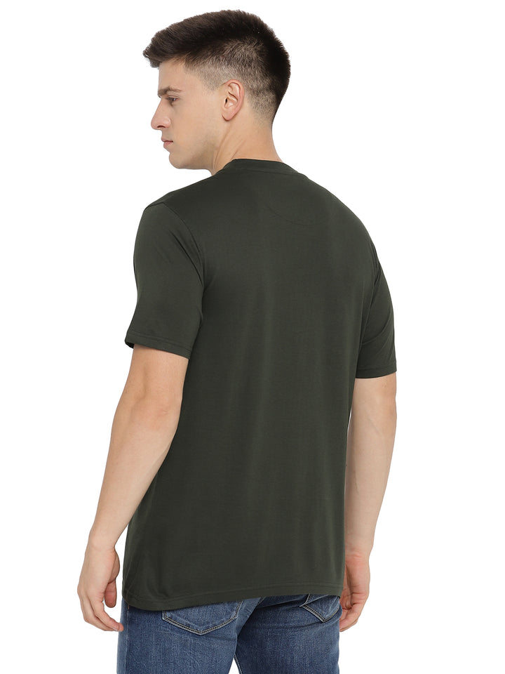 Supima Cotton Round Neck T-Shirt for Men - Dark Olive