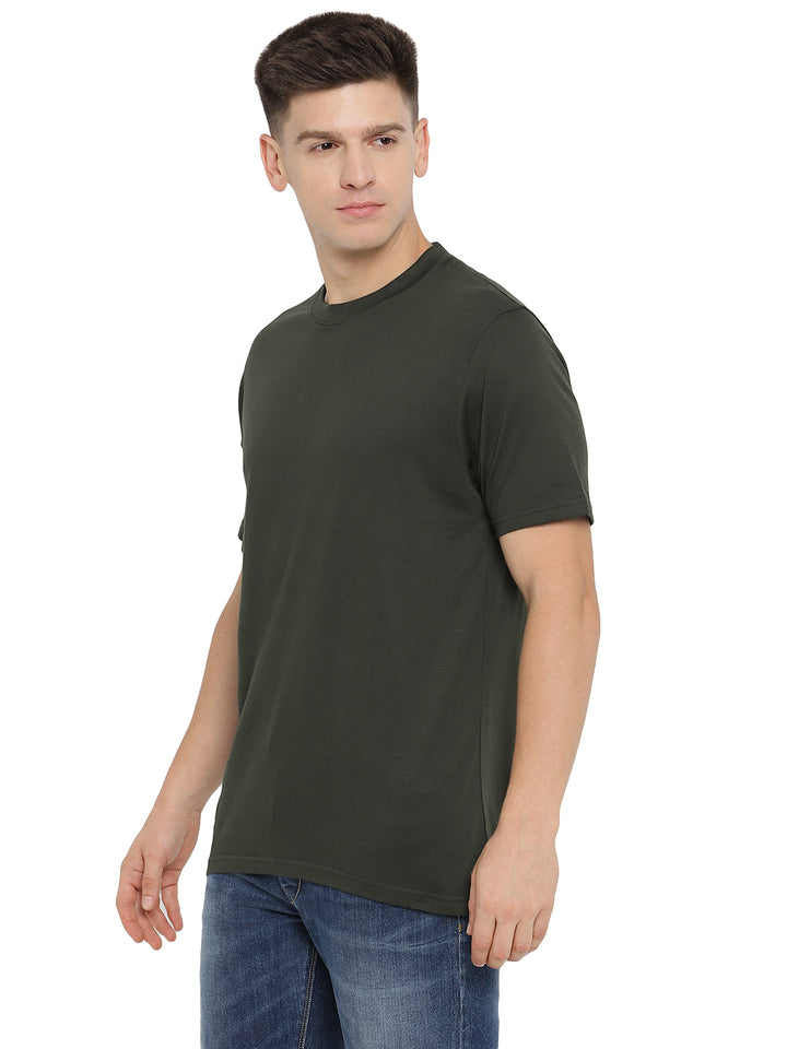 Supima Cotton Round Neck T-Shirt for Men - Dark Olive