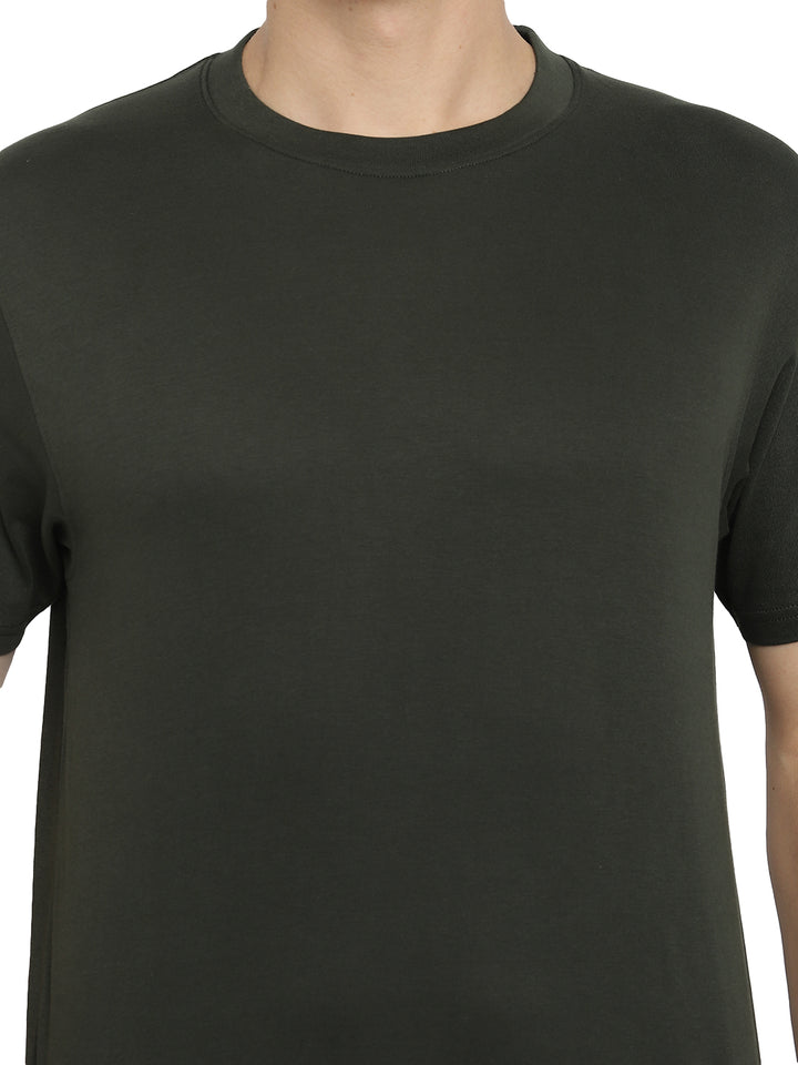 Supima Cotton Round Neck T-Shirt for Men - Dark Olive
