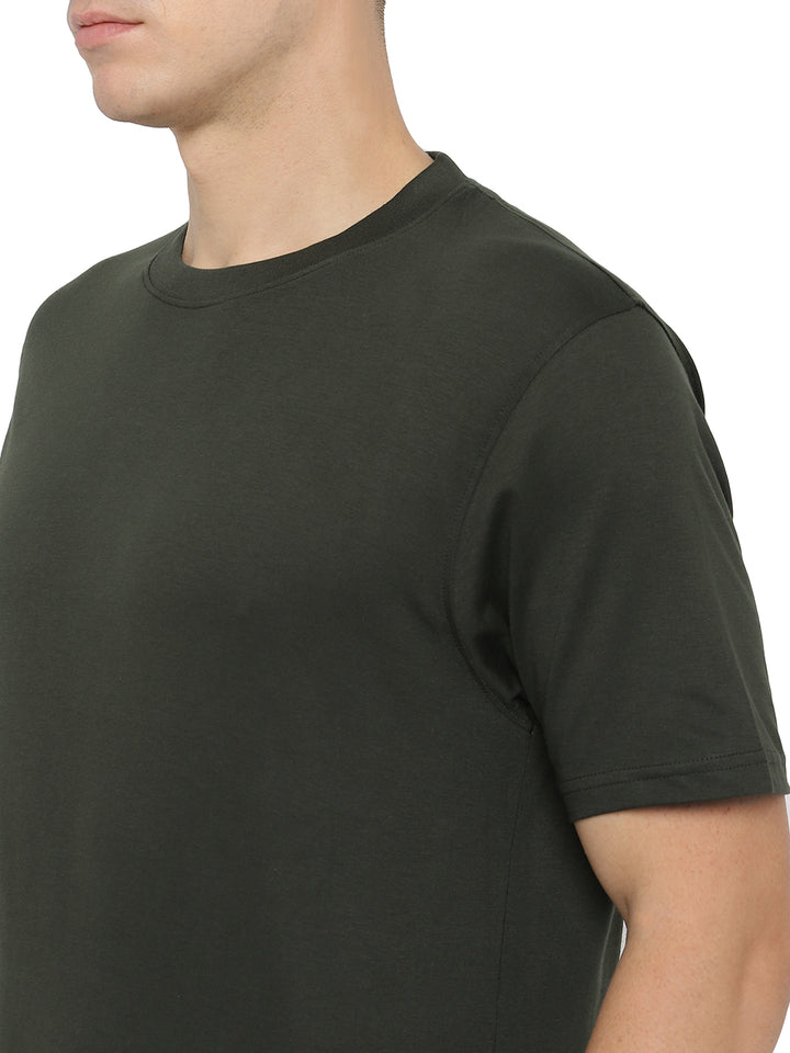 Supima Cotton Round Neck T-Shirt for Men - Dark Olive