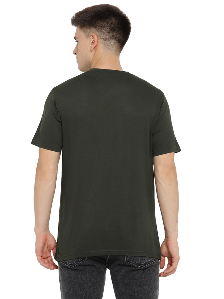 Supima Cotton V Neck T-Shirt for Men - Dark Olive