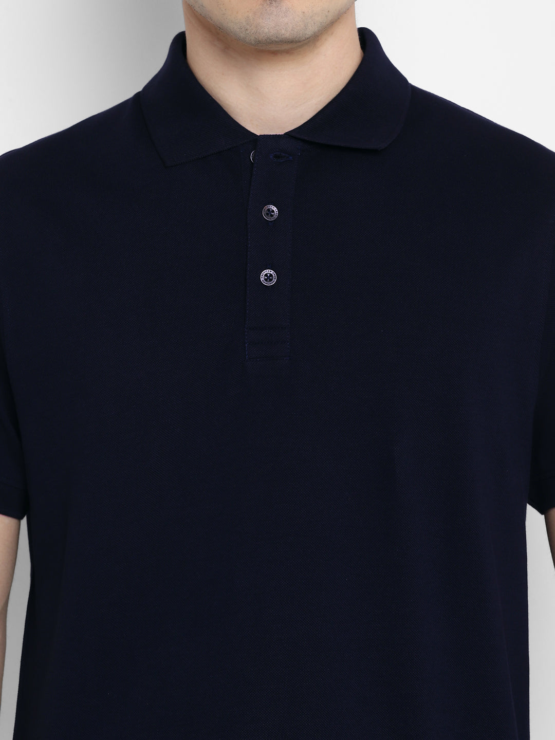 Supima Cotton Polo Collar T-Shirt for Men - Navy Blue