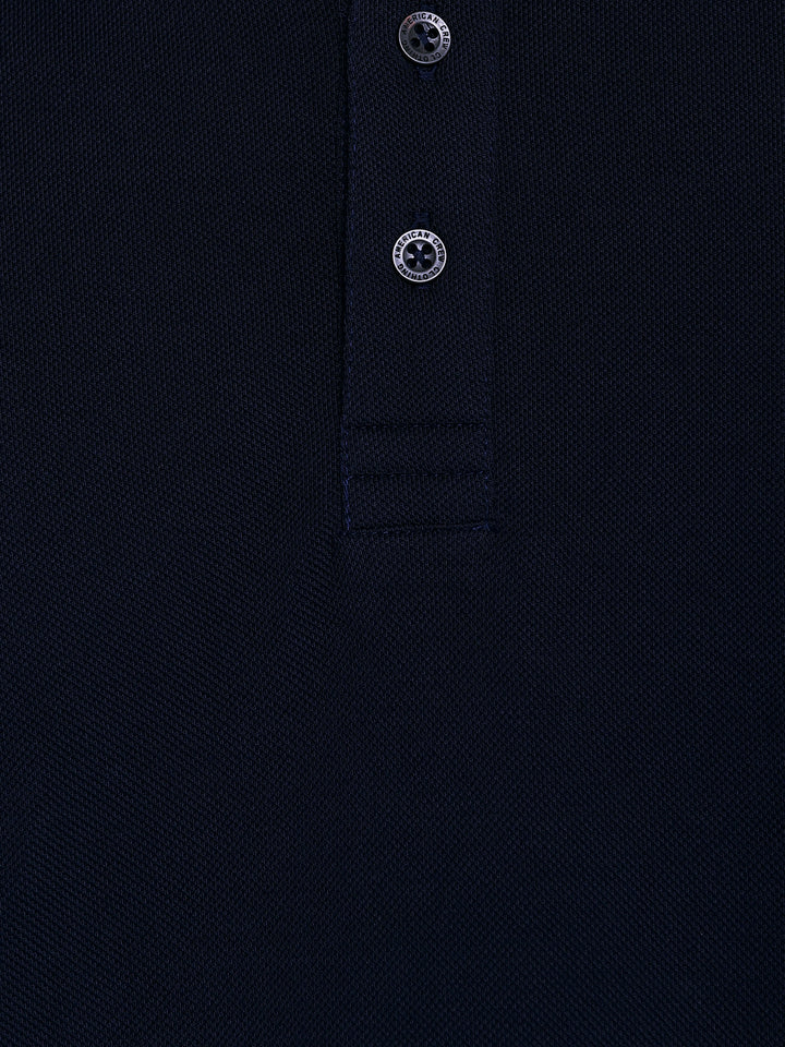 Supima Cotton Polo Collar T-Shirt for Men - Navy Blue