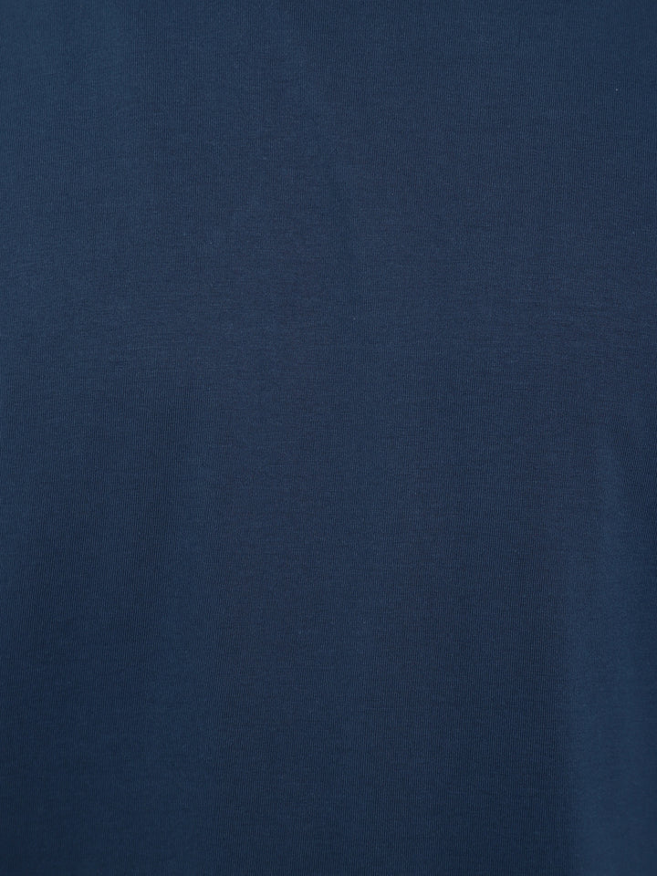 100% Cotton Oversize Round Neck T-Shirt - Sailor Blue