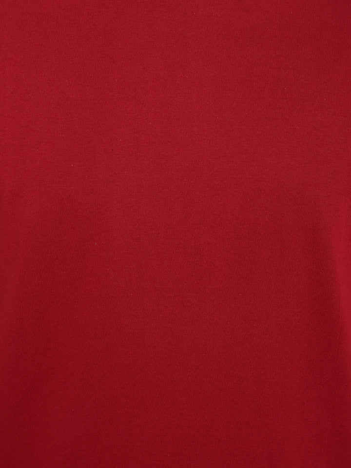 100% Cotton Oversize Round Neck T-Shirt - Rio Red