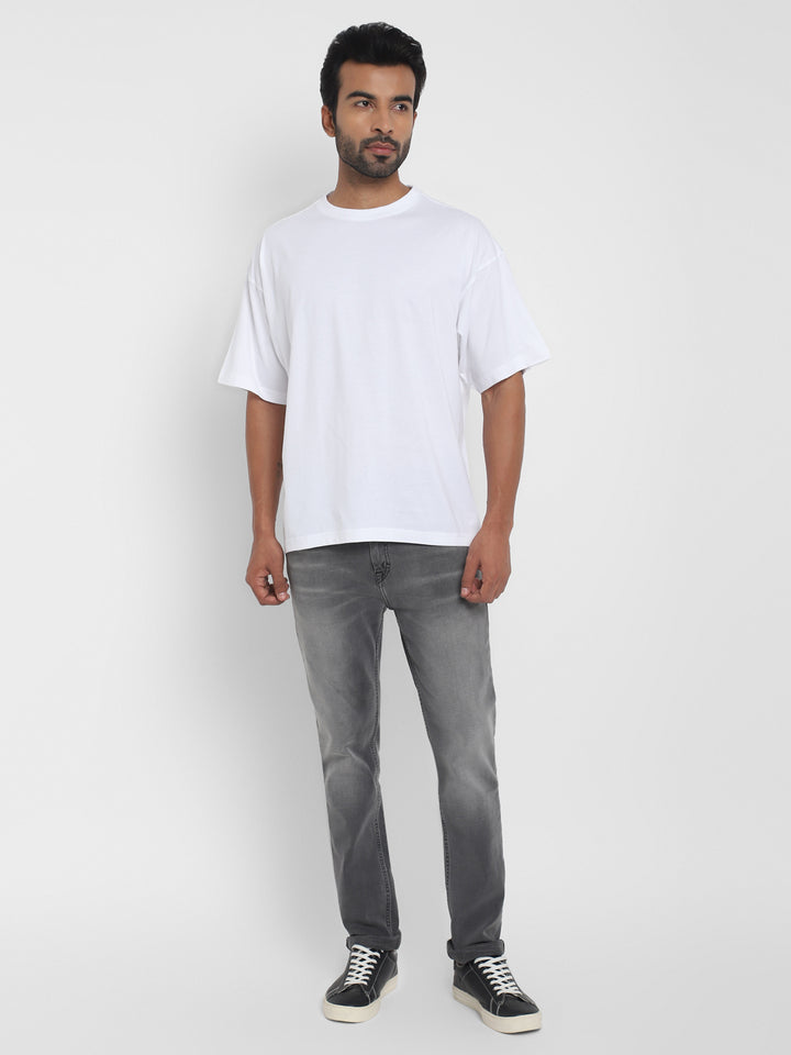 100% Cotton Oversize Round Neck T-Shirt - White