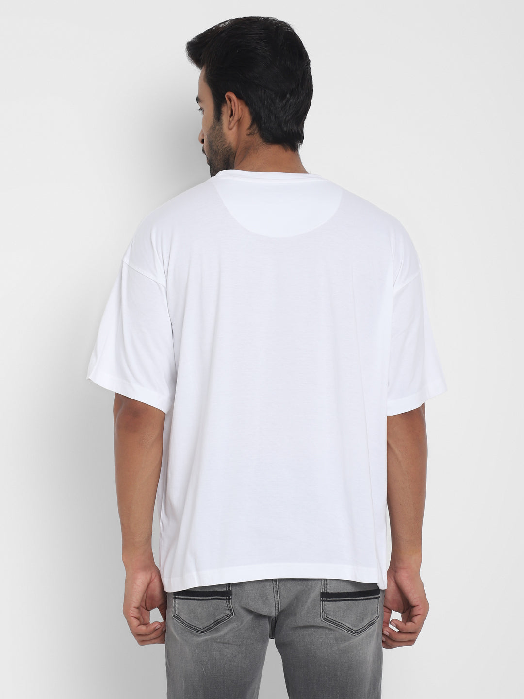 100% Cotton Oversize Round Neck T-Shirt - White