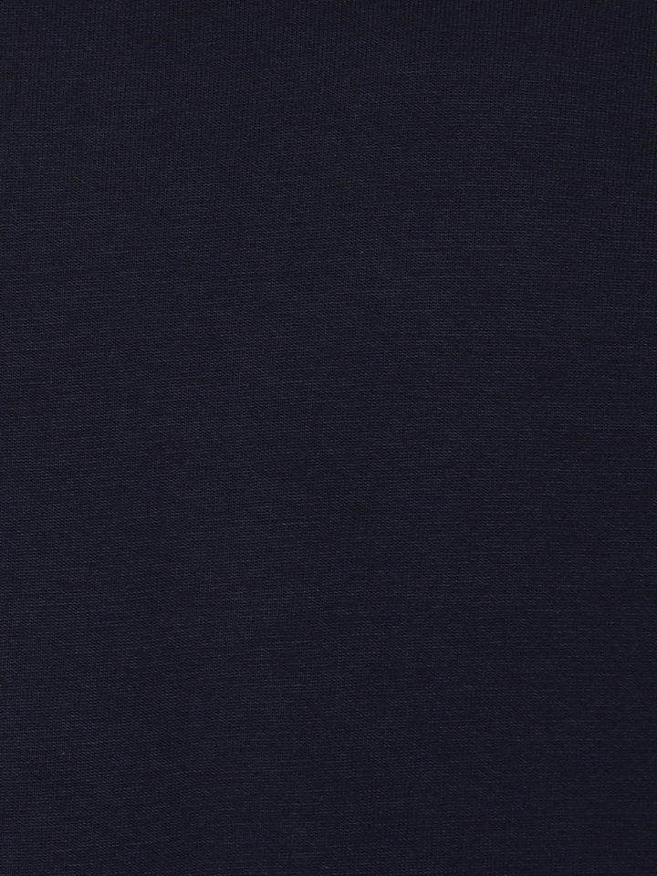 Supima Cotton Round Neck Full Sleeves T-Shirt for Men - Navy Blue