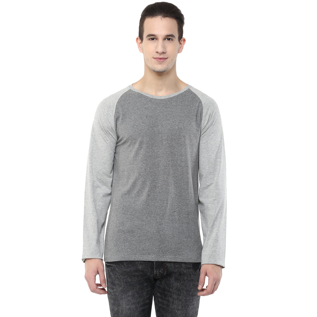 Raglan T-Shirt For Men - Anthra & Grey Melange