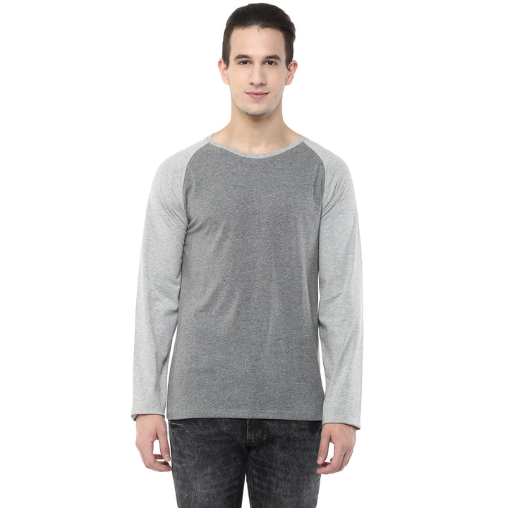 Raglan T-Shirt For Men - Anthra & Grey Melange