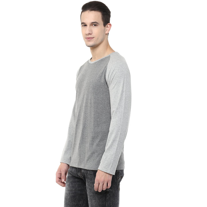 Raglan T-Shirt For Men - Anthra & Grey Melange
