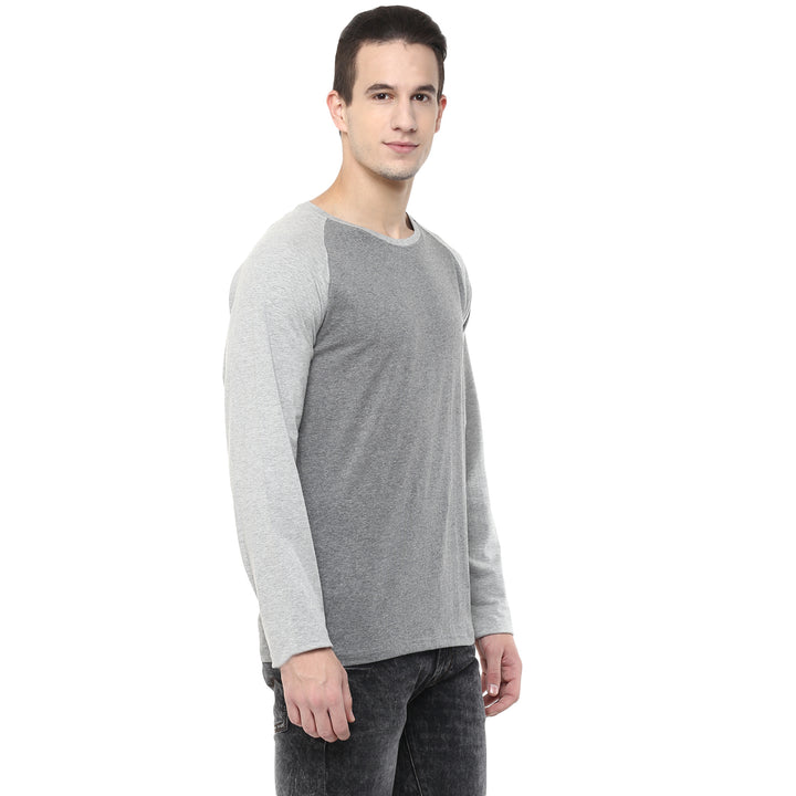 Raglan T-Shirt For Men - Anthra & Grey Melange