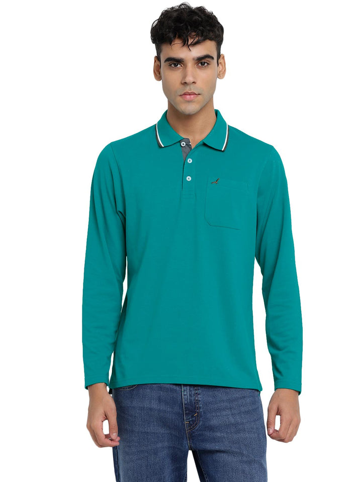 Full Sleeves Polo Collar T-Shirt with Pocket for Men - AC880
