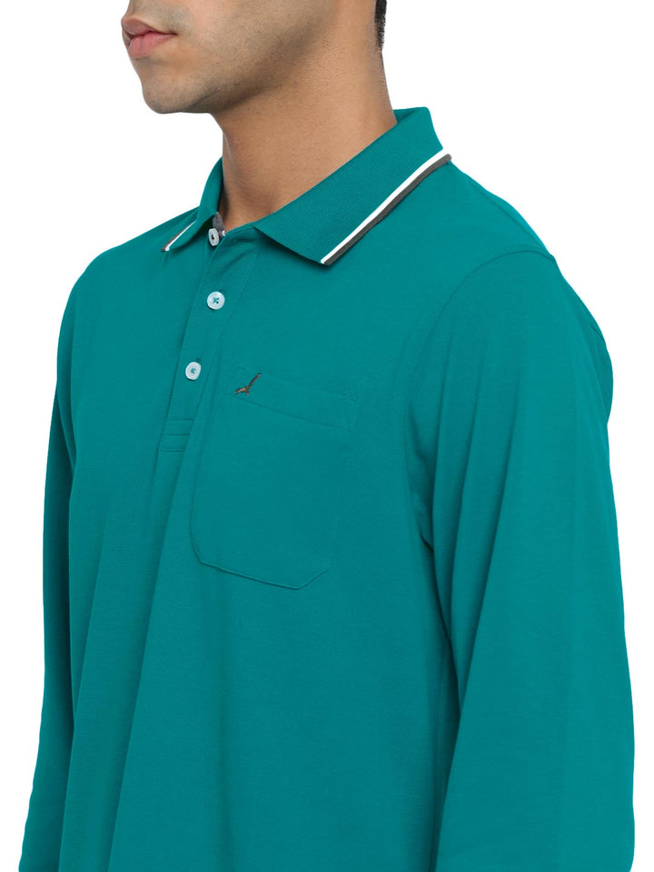 Full Sleeves Polo Collar T-Shirt with Pocket for Men - AC880