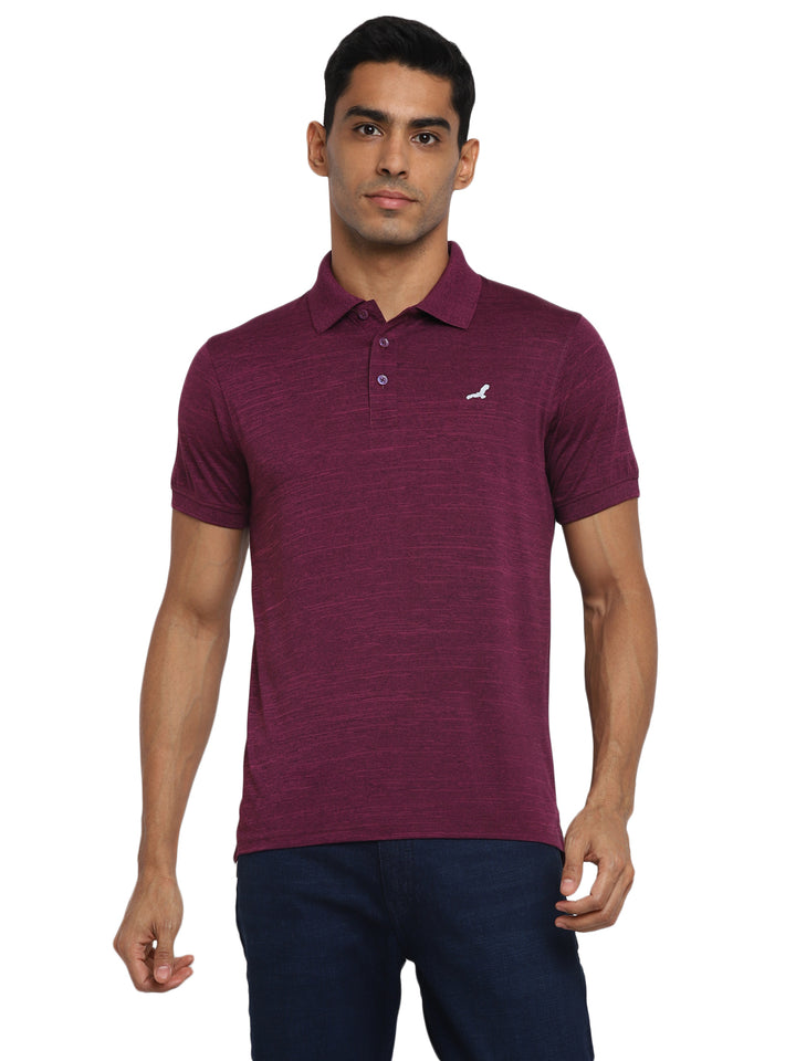 Active wear Kooltex Polo Neck T-Shirt for Men - Plum