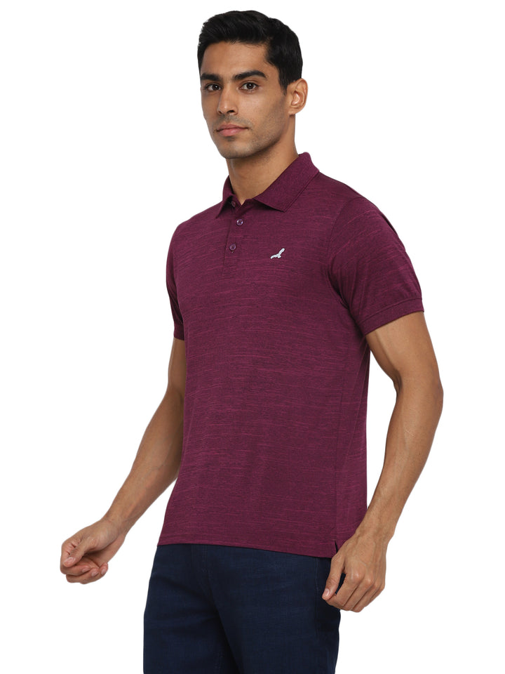Active wear Kooltex Polo Neck T-Shirt for Men - Plum