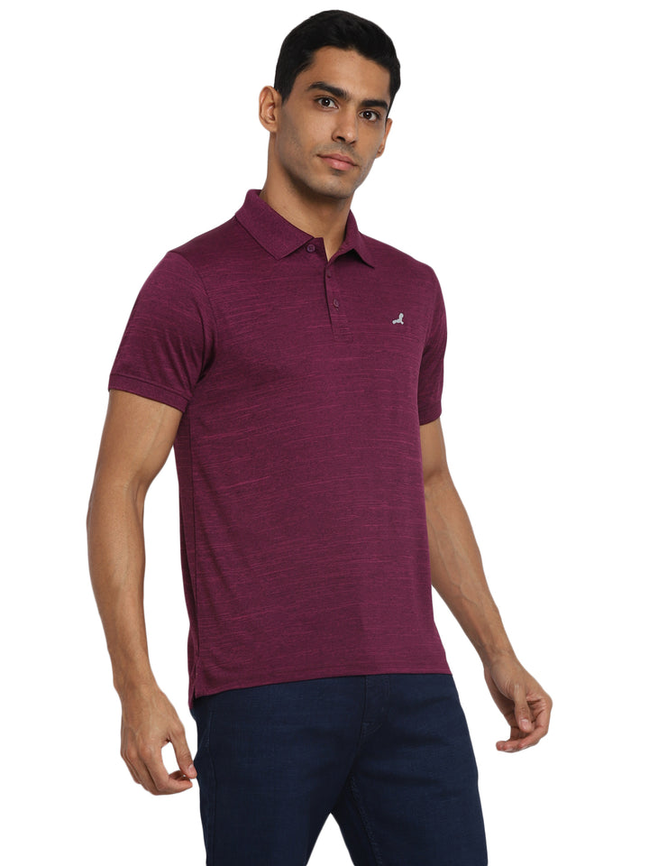 Active wear Kooltex Polo Neck T-Shirt for Men - Plum