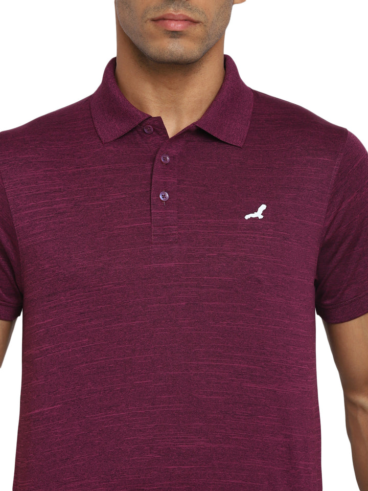 Active wear Kooltex Polo Neck T-Shirt for Men - Plum