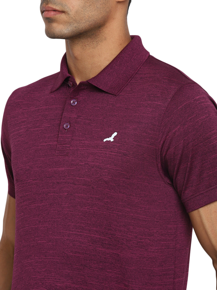 Active wear Kooltex Polo Neck T-Shirt for Men - Plum