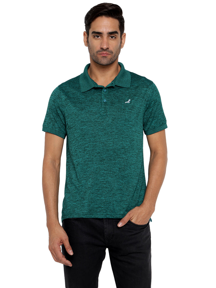 Active wear Kooltex Polo Neck T-Shirt for Men - Dark Green