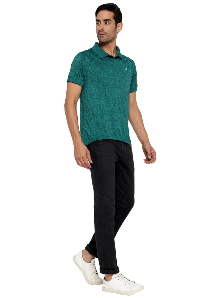 Active wear Kooltex Polo Neck T-Shirt for Men - Dark Green