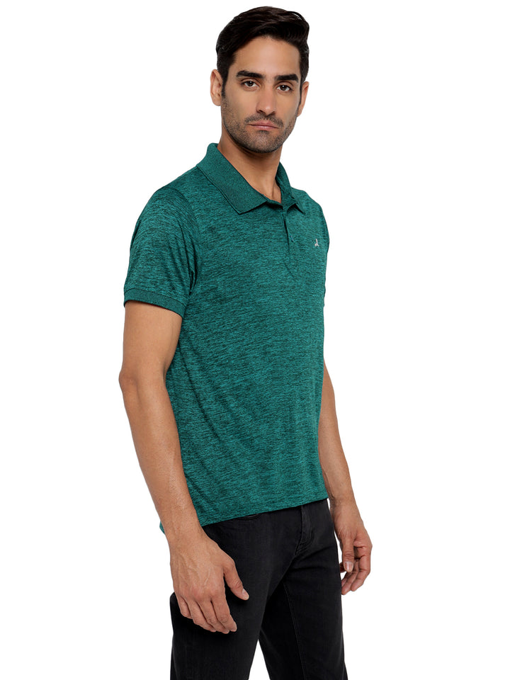 Active wear Kooltex Polo Neck T-Shirt for Men - Dark Green